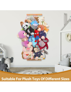 Organizador de Juguetes de Peluche PHOENANCEE Madera Natural 2