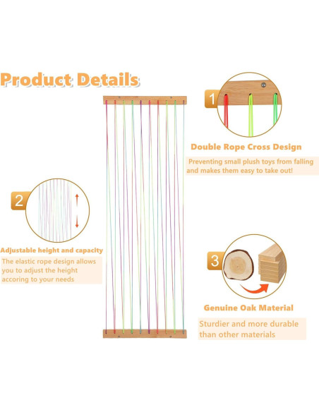 Organizador de Juguetes de Peluche PHOENANCEE Madera Natural Organizador de Juguetes de Peluche PHOENANCEE Madera Natural