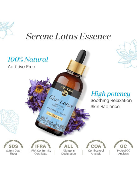 Aceite Esencial de Loto Azul Avatra 100 ml - Natural y Sin Diluir Aceite Esencial de Loto Azul Avatra 100 ml - Natural y Sin Diluir