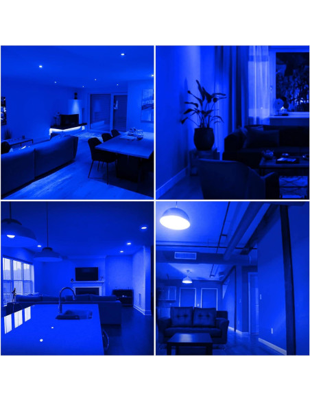Bombilla LED Azul E26 Flaspar 1W 150lm 6 Paquetes Bombilla LED Azul E26 Flaspar 1W 150lm 6 Paquetes