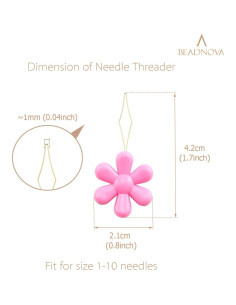 Enhebradores de Agujas BEADNOVA 25pcs Plástico Cabeza Flor 2