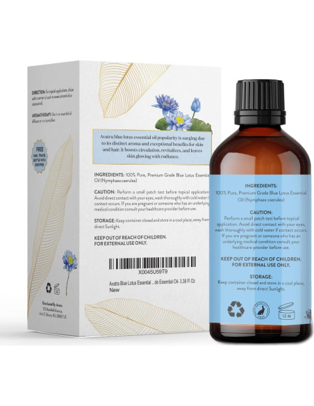 Aceite Esencial de Loto Azul Avatra 100 ml - Natural y Sin Diluir Aceite Esencial de Loto Azul Avatra 100 ml - Natural y Sin Diluir