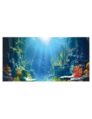 Fondo de Acuario 3D Azul Dtekoj 60x30cm con Cintas EVA