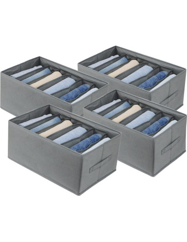 Organizador de Closet Fordonral 4pc Gris 6 Compartimentos 44x30x20cm