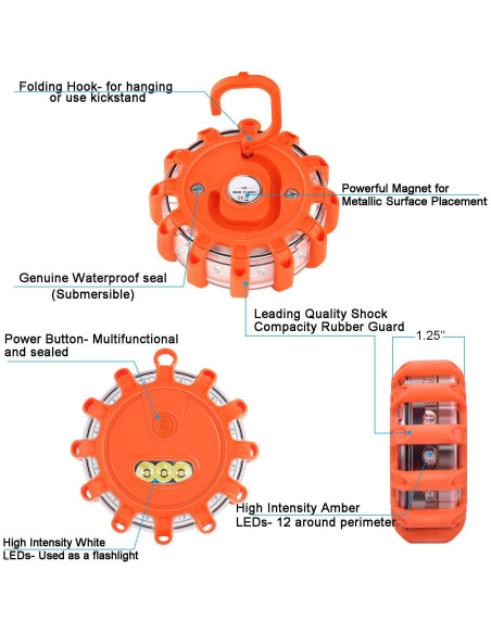 Tobfit 3 Pack Luces LED de Emergencia con Base Magnética Tobfit 3 Pack Luces LED de Emergencia con Base Magnética