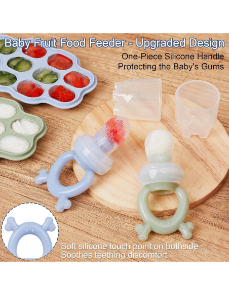 Moldes de Popsicle KingKam para Bebés + Alimentador de Frutas Moldes de Popsicle KingKam para Bebés + Alimentador de Frutas