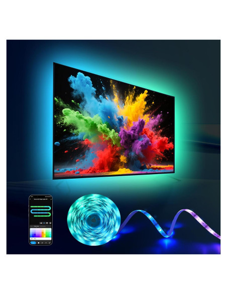 Tira de Luz LED RGB 3m SUNLINKCO para TV 32-43" Control APP Tira de Luz LED RGB 3m SUNLINKCO para TV 32-43" Control APP