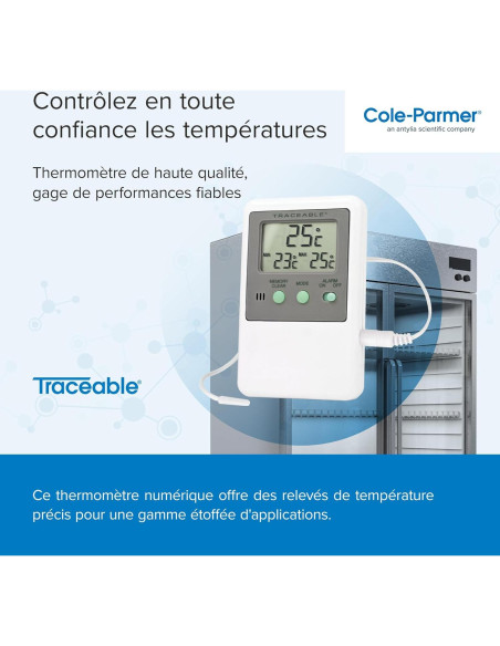 Termómetro Digital Rastreable COLE-PARMER Sonda de Botella Termómetro Digital Rastreable COLE-PARMER Sonda de Botella
