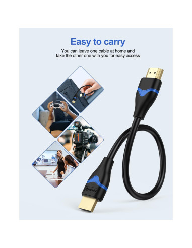 Cable HDMI corto 15 cm ApoJodly 4K 60Hz alta velocidad