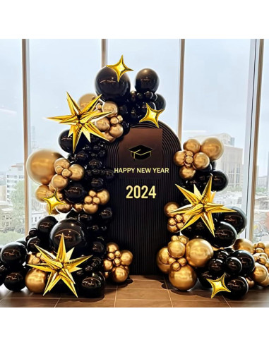 Kit de Globos de Foil Estrella Dorada - 16 Piezas para Fiestas