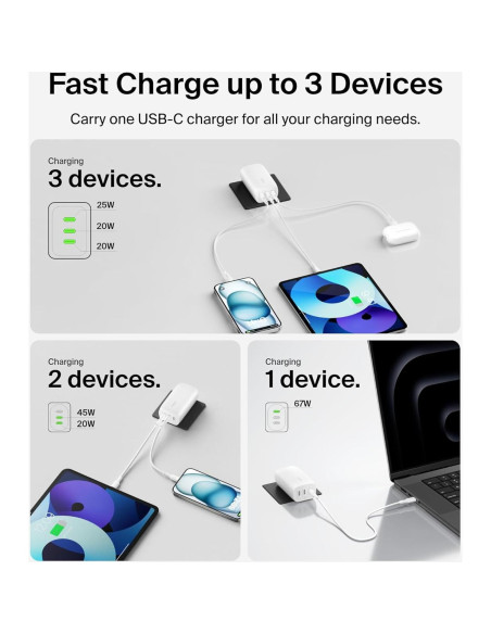 Cargador de Pared Belkin 67W USB-C 3 Puertos - Paquete de 2 Cargador de Pared Belkin 67W USB-C 3 Puertos - Paquete de 2