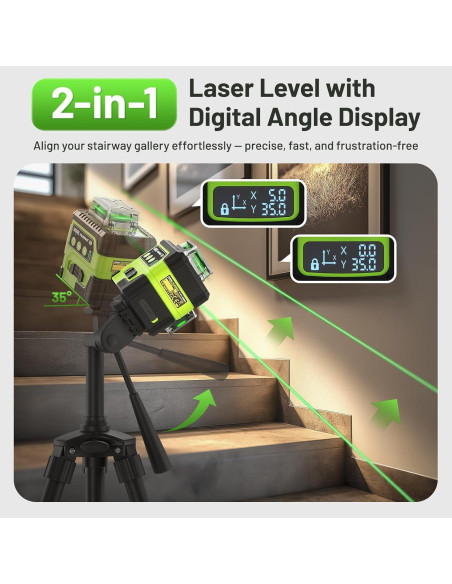 Nivel Láser Huepar HY03CG-L 3x360 Verde Autonivelante Nivel Láser Huepar HY03CG-L 3x360 Verde Autonivelante