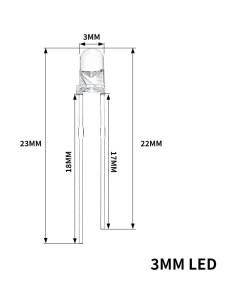 100 Diodos LED 3MM Surtido 5 Colores YUNKE DIANZI 2