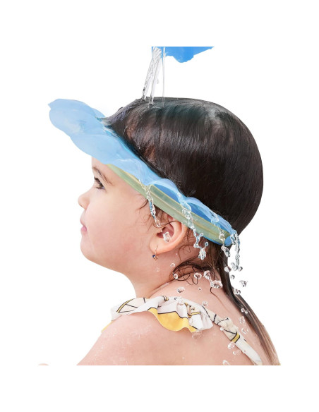 Visera de baño Kair para bebés y niños - Azul, silicona ajustable Visera de baño Kair para bebés y niños - Azul, silicona ajustable