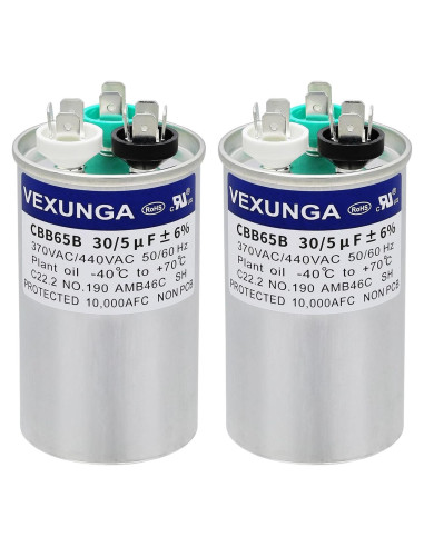 Capacitor de Arranque Doble VEXUNGA 30+5uF 370/440V CBB65
