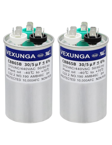Capacitor de Arranque Doble VEXUNGA 30+5uF 370/440V CBB65 Capacitor de Arranque Doble VEXUNGA 30+5uF 370/440V CBB65