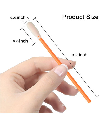 Hisopos de Espuma Sin Pelusa Wellgler 9.27 cm 100 PCS Naranja