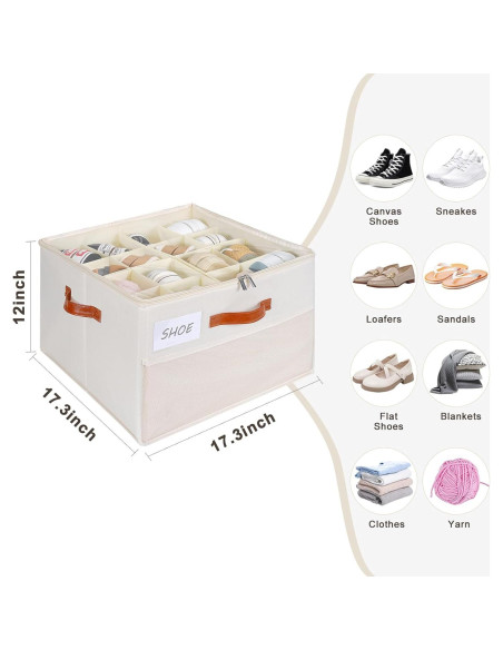 Organizador de Zapatos HOMICKER Beige Plegable 2 Paquetes Organizador de Zapatos HOMICKER Beige Plegable 2 Paquetes