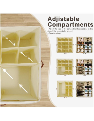 Organizador de Zapatos HOMICKER Beige Plegable 2 Paquetes
