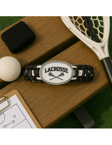 Pulsera de Paracord Lacrosse Negra Colección Infinita - Ajustable