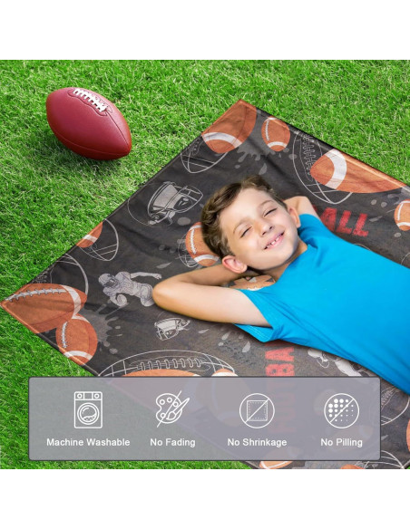Manta de Fútbol Americano HSELOGI 101.6x127 cm Suave Manta de Fútbol Americano HSELOGI 101.6x127 cm Suave