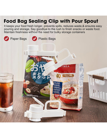 Clip para bolsas de comida HNLAYXL con boquilla 17 cm Clip para bolsas de comida HNLAYXL con boquilla 17 cm