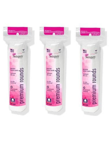 Discos de Algodón Premium Swisspers - 300 Unidades Hipoalergénicos