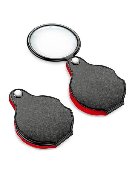 Lupa de Bolsillo 5X GPJYYDS con Funda de Cuero 6 cm Lupa de Bolsillo 5X GPJYYDS con Funda de Cuero 6 cm