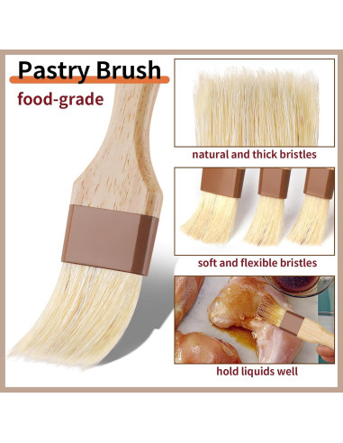 Set de 3 Brochas de Pastelería Yeestone - Cerdas Naturales