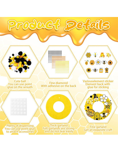 Kit de Manualidades de Fieltro Suilung - 32 Piezas Festival de Abejas