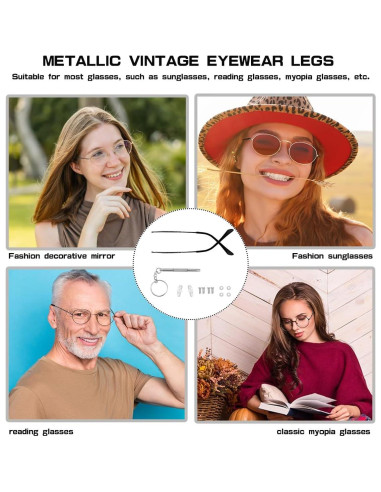 Brazos de Reemplazo para Gafas ZJIVQO Metal Negro Universal