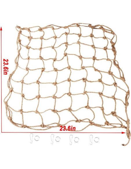 Red de Escalada para Aves VTurboWay 60x60 cm Cuerda Natural Red de Escalada para Aves VTurboWay 60x60 cm Cuerda Natural