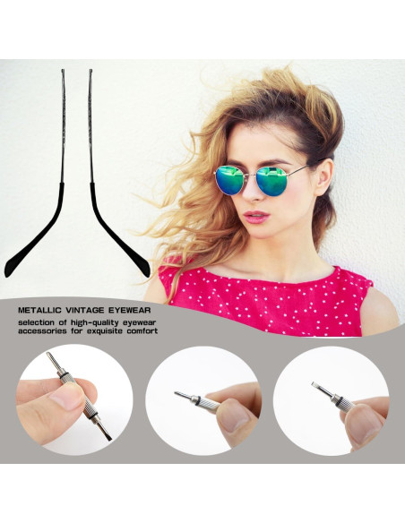 Brazos de Reemplazo para Gafas ZJIVQO Metal Negro Universal