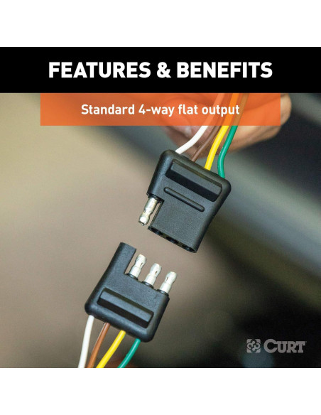 Arnés de Cableado CURT 58380 4 Pines Plano 30.48 cm Arnés de Cableado CURT 58380 4 Pines Plano 30.48 cm