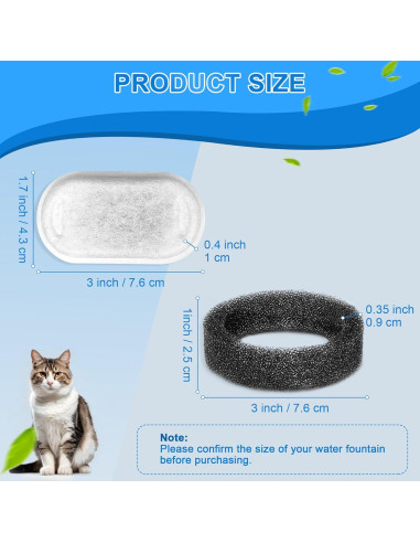 Filtros de Reemplazo para Fuente de Agua para Gatos Whksoy - 32 Piezas