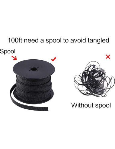Funda Trenzada Expandible Keco 1/2" x 30.48m Negro PET