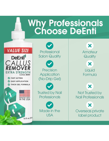 Gel Removedor de Callos DeEnti 473ml Menta Fresca Profesional
