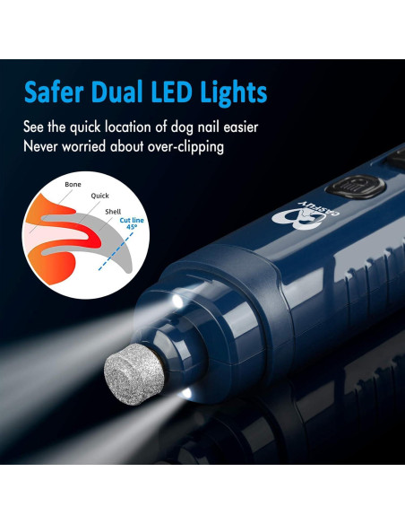 Molinillo de Uñas para Perros Casfuy N50 4.8V 2 Velocidades LED Molinillo de Uñas para Perros Casfuy N50 4.8V 2 Velocidades LED