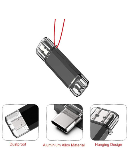 Vansuny 64GB Unidad Flash USB 3.0 Tipo C OTG con Llavero Vansuny 64GB Unidad Flash USB 3.0 Tipo C OTG con Llavero