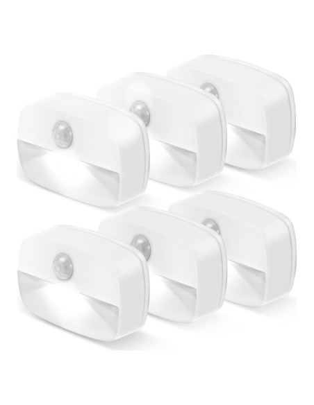 Luz Nocturna LED ZISUYU con Sensor de Movimiento 6 Paquete Luz Nocturna LED ZISUYU con Sensor de Movimiento 6 Paquete