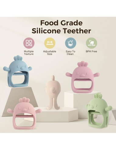 Mordedores de Silicona para Bebés Clioneey - 3 Paquetes
