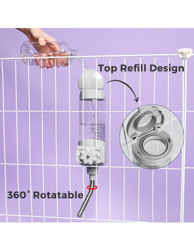 Dispensador de Agua para Mascotas VANNON 680ml Gris BPA Free