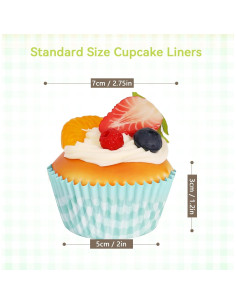 Forros para Cupcake SKIDEC 400 Piezas Papel Desechable Buffalo Plaid 2