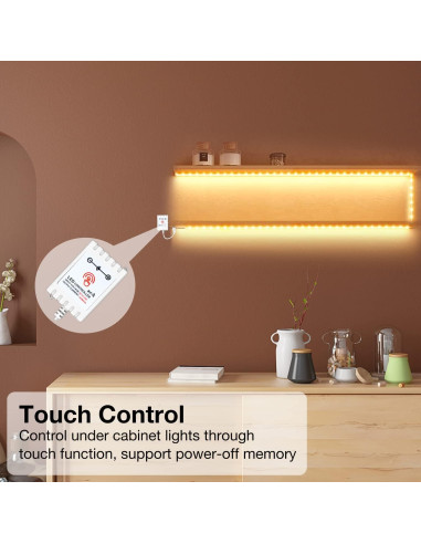 Luces LED Bajo Gabinete DAYBETTER 6 PCS Regulables 2700K-6500K