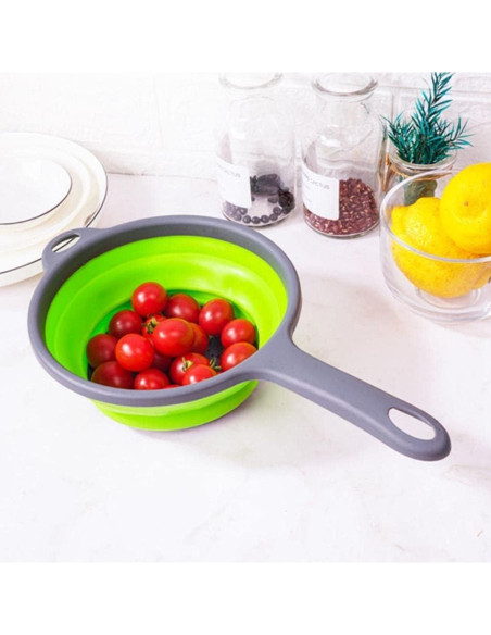 Colador Plegable de Silicona Vctitil 30x20cm Verde Colador Plegable de Silicona Vctitil 30x20cm Verde