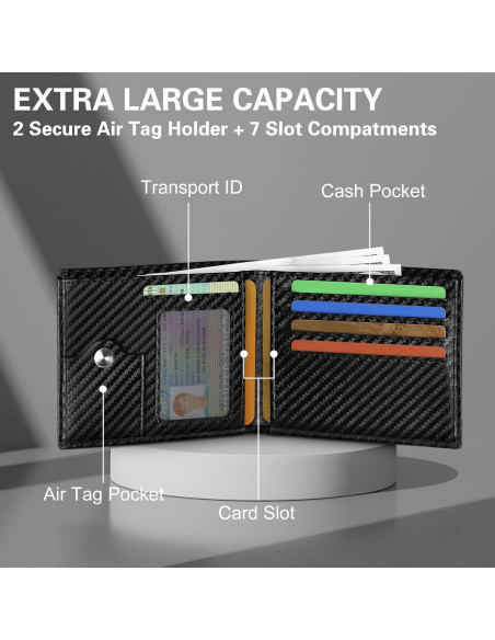 Billetera de Cuero Slim GIPUSSON con Airtag Oculto y RFID Billetera de Cuero Slim GIPUSSON con Airtag Oculto y RFID