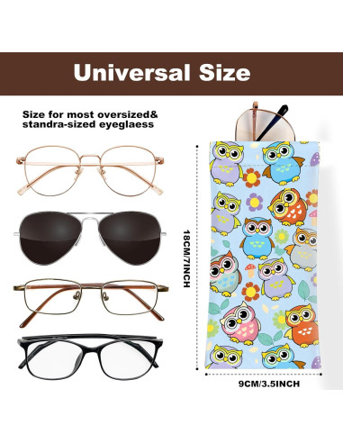 2 Estuches de Gafas de Sol PU con Paño de Limpieza - YJ