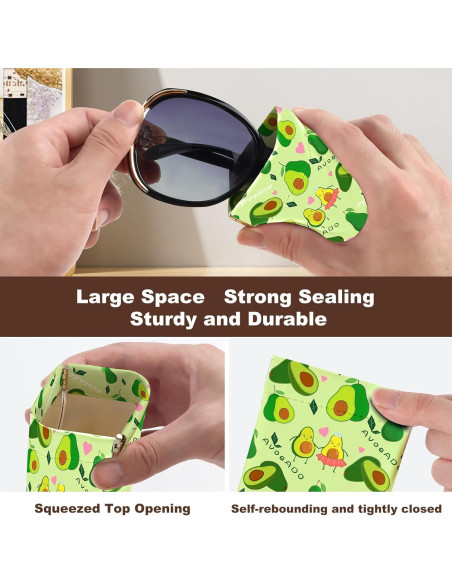 2 Estuches de Gafas de Sol PU con Paño de Limpieza - YJ 2 Estuches de Gafas de Sol PU con Paño de Limpieza - YJ