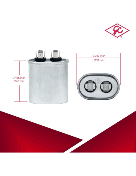 Capacitor de Arranque OVAL 5uF 370V/440V Globe CBB65 Capacitor de Arranque OVAL 5uF 370V/440V Globe CBB65