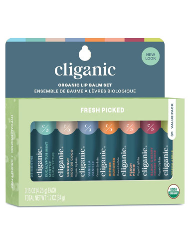Conjunto de Balsamos Labiales Orgánicos Cliganic - 8 Sabores